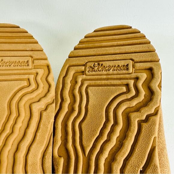 Vermont Country Store Slippers 72421 Chestnut Leather Upper Brown Scuffs Sz 10 - Picture 11 of 12